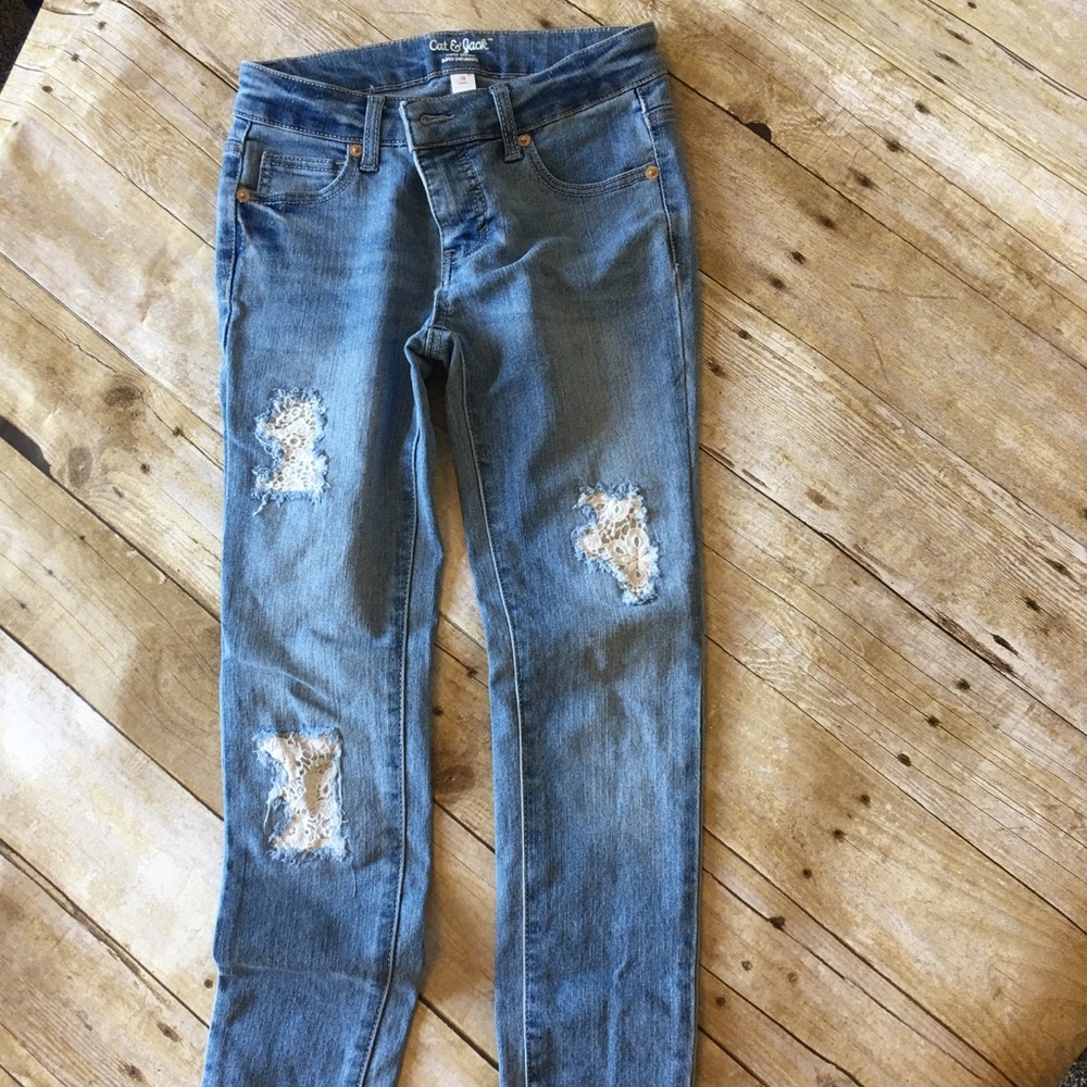 Like New Girls Distressed Skinny Jeans